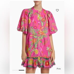 Farm Rio Fruit Garden Minidress pink size Medium